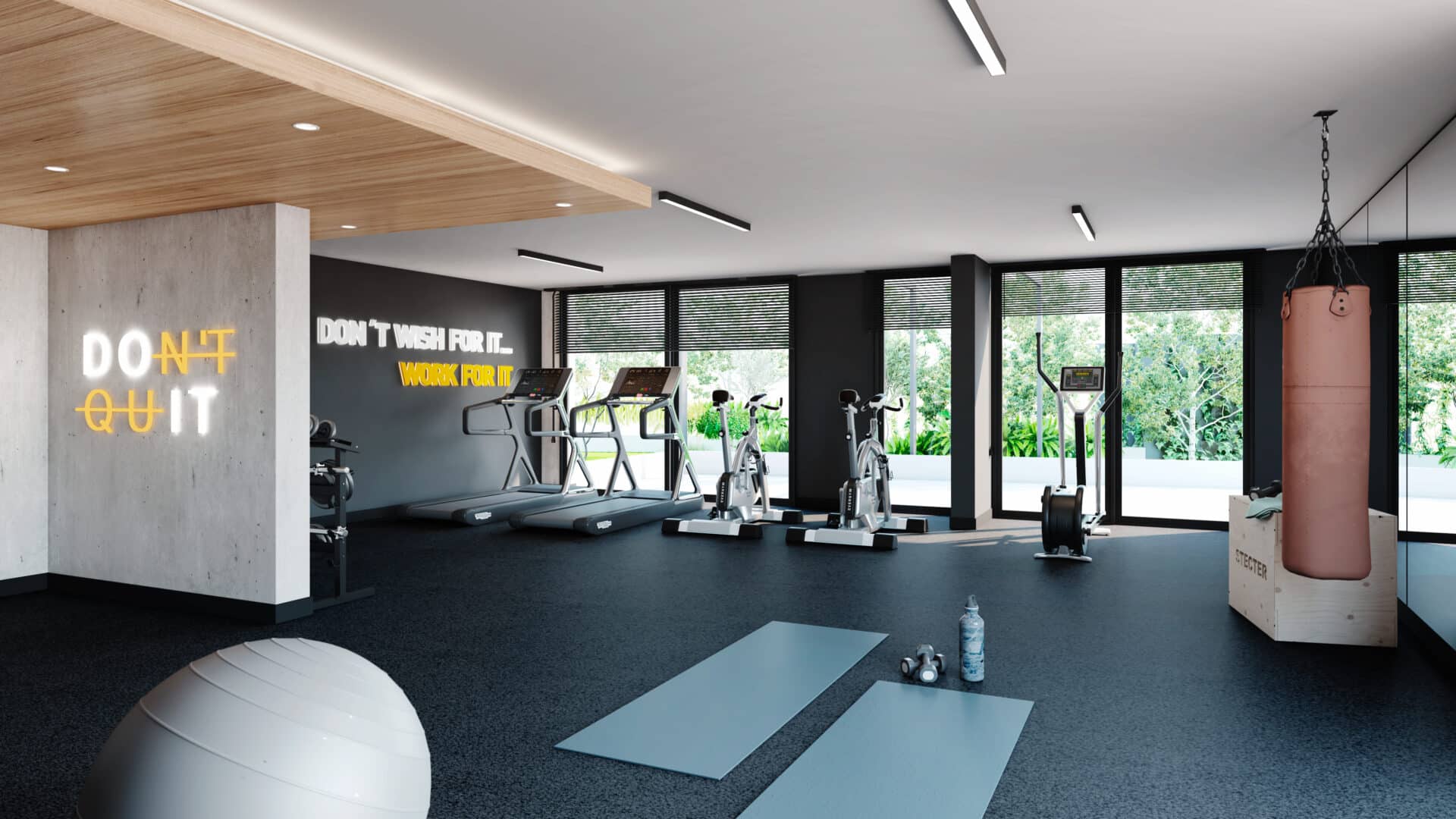 Proyecto inmobiliario gimnasio Eco Valdes La Florida